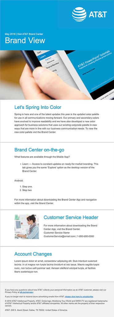 Screen grab of a customizable and responsive HTML email template.