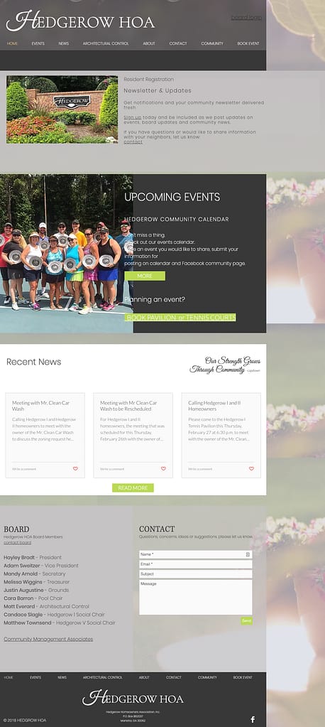 Old HOA Website In East Cobb Roswell GA