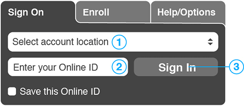 Low-fidelity anonymized mockup of a reorganized bank login.