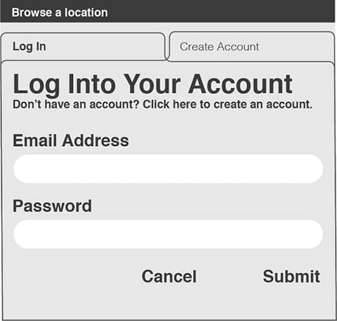 Low-fidelity anonymized mockup illustrating the extra clicks needed.
