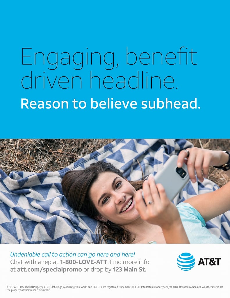 Customizable flyer template within a distributed marketing platform.