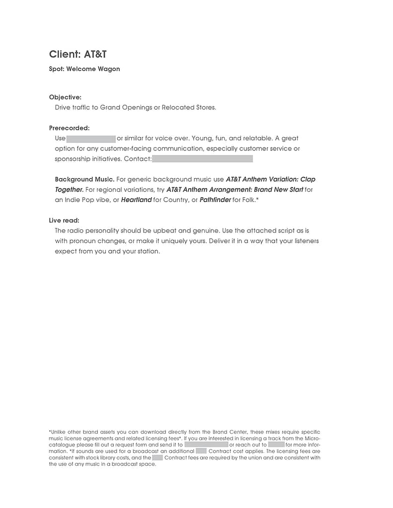 Grand opening advertising campaign radio script directions.