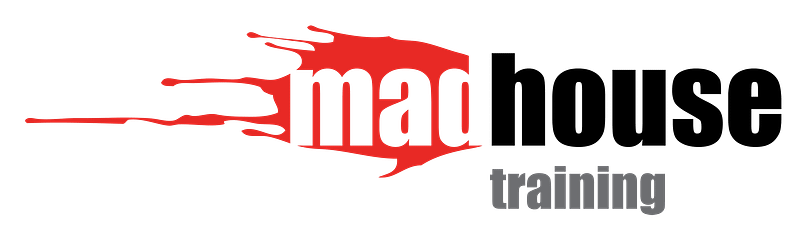 MadHouse logo with the word Mad knocked out of blood splatter.