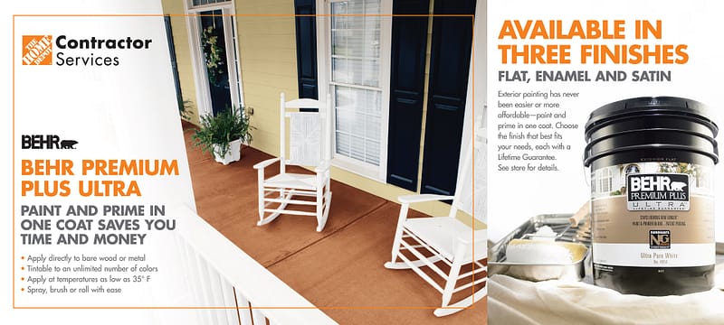 Paint product self-mailer containing a custom directed photo.