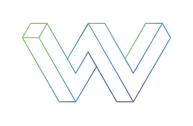 Our logo consisting of the letter W in impossible perspective and colorful gradients.